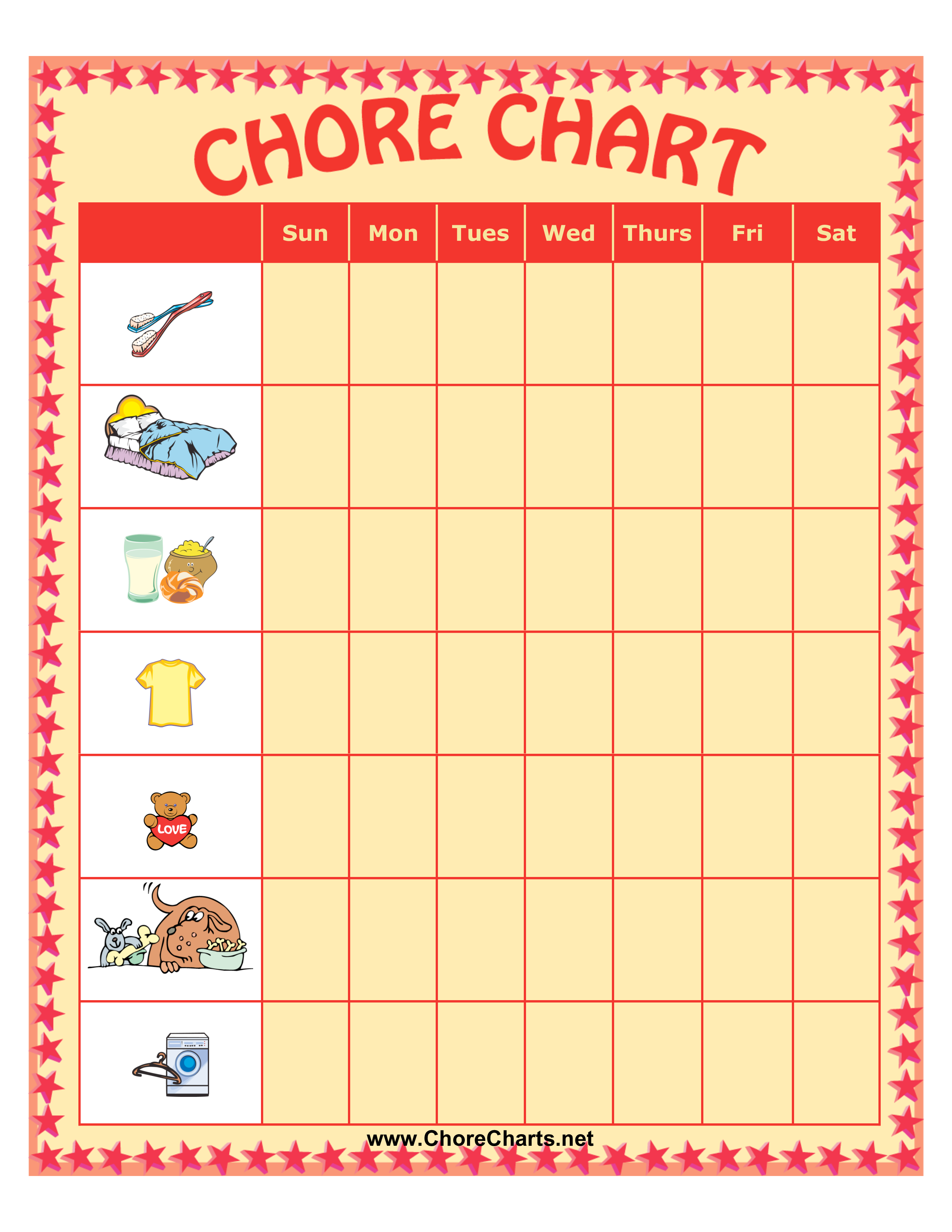 Kids Chore Chart Chore Chart FREE Printable